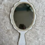 Handcrafted Pearl Floral Islamic Bridal Hand Mirror