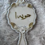 Pearl Floral Personalized Bridal Mirror