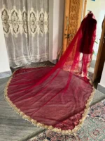 Custom Burgundy Bridal Veil - Image 2